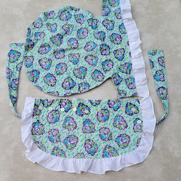 Vintage Feed Sack Prairie Bonnet Oversized Gardening Sunbonnet Neck Drape - Picture 3 of 9